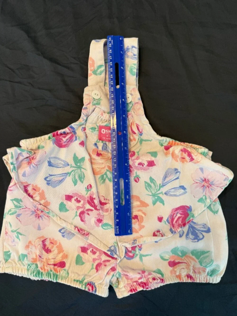 6-9 Vintage OshKosh Floral Bubble Shortall Romper